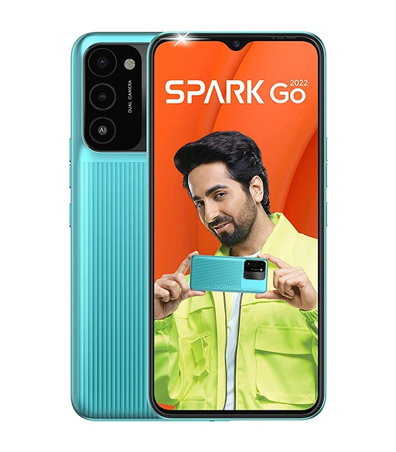Spark Go 2022 Turquoise Cyan 2gb Ram 32gb Storage Front Back