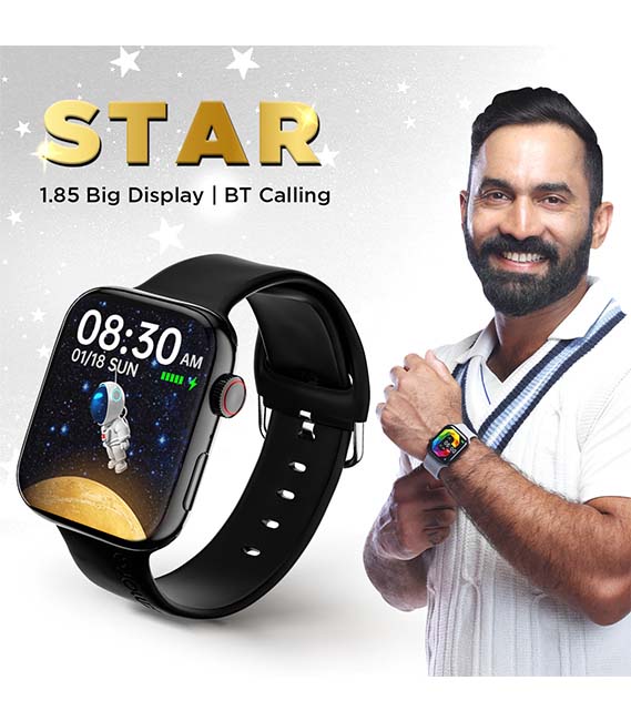 Gizfit Star Smartwatch Black 1.85 Big Display